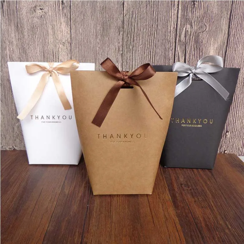 50PCS Black and White Bronzing Paper Candy Bags – Elegant French Merci Gift Boxes with Metallic Finish, Thank You Party Favor Packaging for Wedding, Birthday, Baby Shower, Anniversary, and Holiday Celebrations - 图片 5