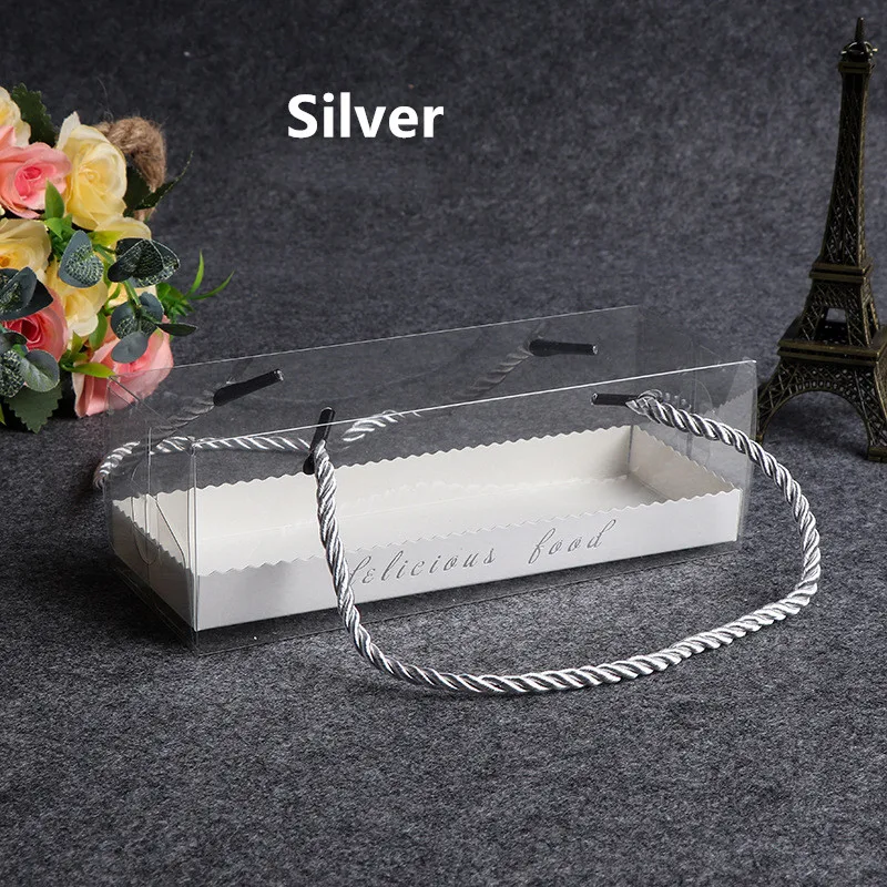 10PCS Transparent Cake Boxes with Handle, Clear Plastic Cupcake Packaging, Portable PET Roll Gift Boxes for Swiss Roll, Desserts, Pastries, Ideal for Packaging, Baking, and Gifting - 图片 12