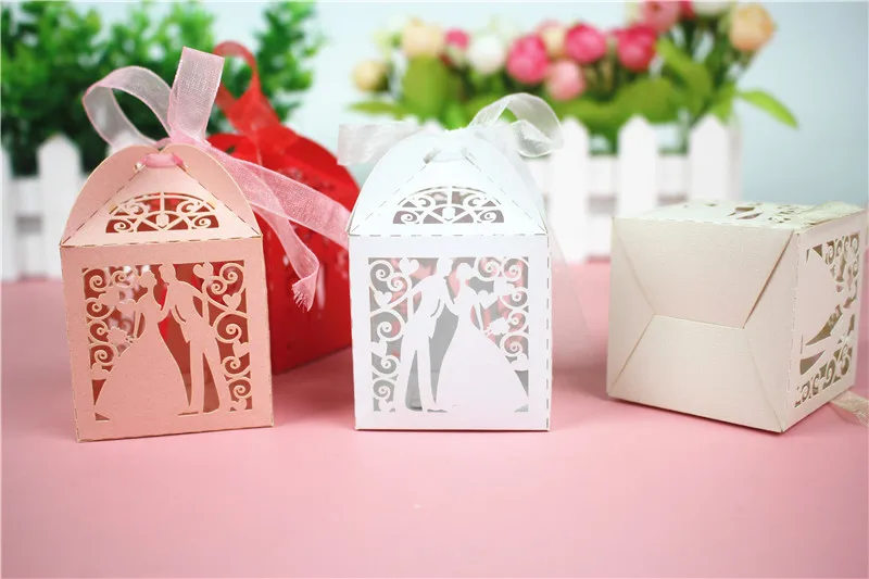 30–50pcs Laser Cut Wedding Candy Gift Boxes – Elegant Paper Packaging for Bride & Groom Favors, Baby Shower Chocolate Boxes, Cookie Holders, Guest Treat Containers for Parties, Events, Banquets