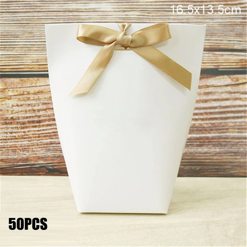 50PCS Black and White Bronzing Paper Candy Bags – Elegant French Merci Gift Boxes with Metallic Finish, Thank You Party Favor Packaging for Wedding, Birthday, Baby Shower, Anniversary, and Holiday Celebrations - 图片 19