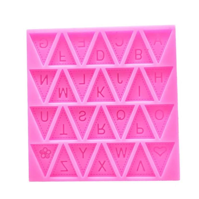 26 English Letters Silicone Mold – Flag-Shaped Chocolate, Fondant, and Cake Decorating Tool for DIY Cake, Sugarcraft, Pastry, Chocolate Letters, and Creative Baking Decorations - 图片 5