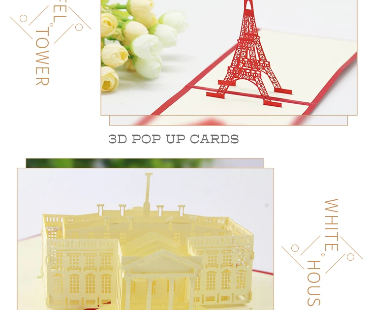 Pop-Up 3D Birthday Card for Boys, Dad & Boyfriend – World Landmark Greeting Card with Famous Tourist Attractions, Creative Pop-Up Design, Unique Keepsake, Business Invitation & Gift Idea for Travel Lovers