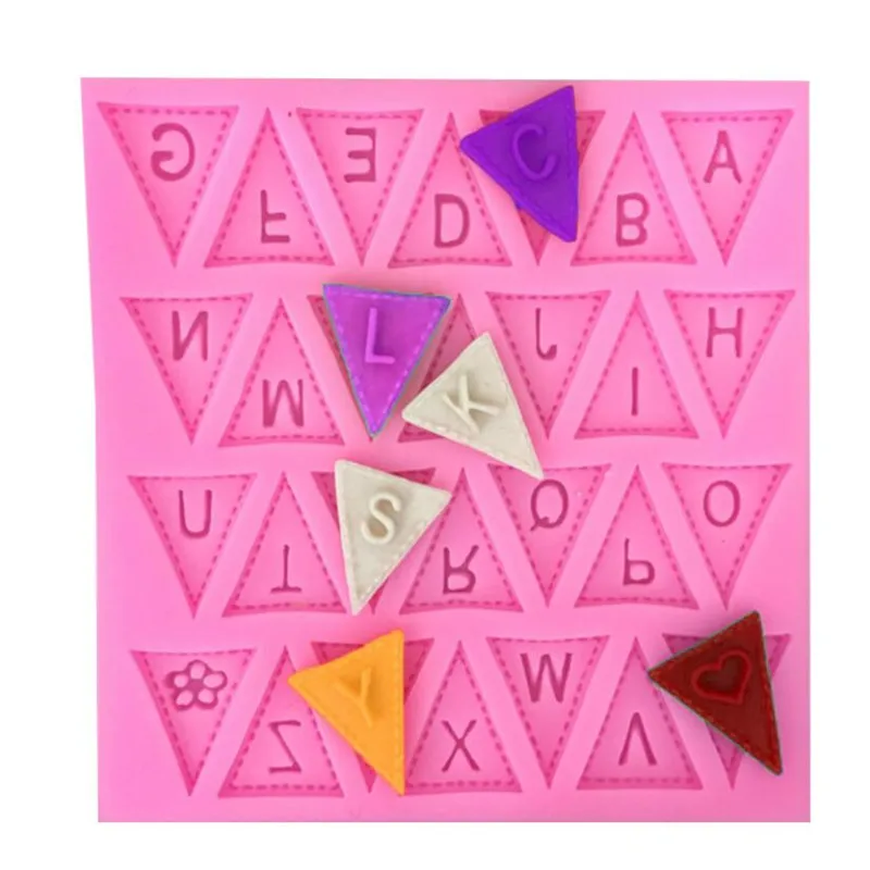 26 English Letters Silicone Mold – Flag-Shaped Chocolate, Fondant, and Cake Decorating Tool for DIY Cake, Sugarcraft, Pastry, Chocolate Letters, and Creative Baking Decorations - 图片 3