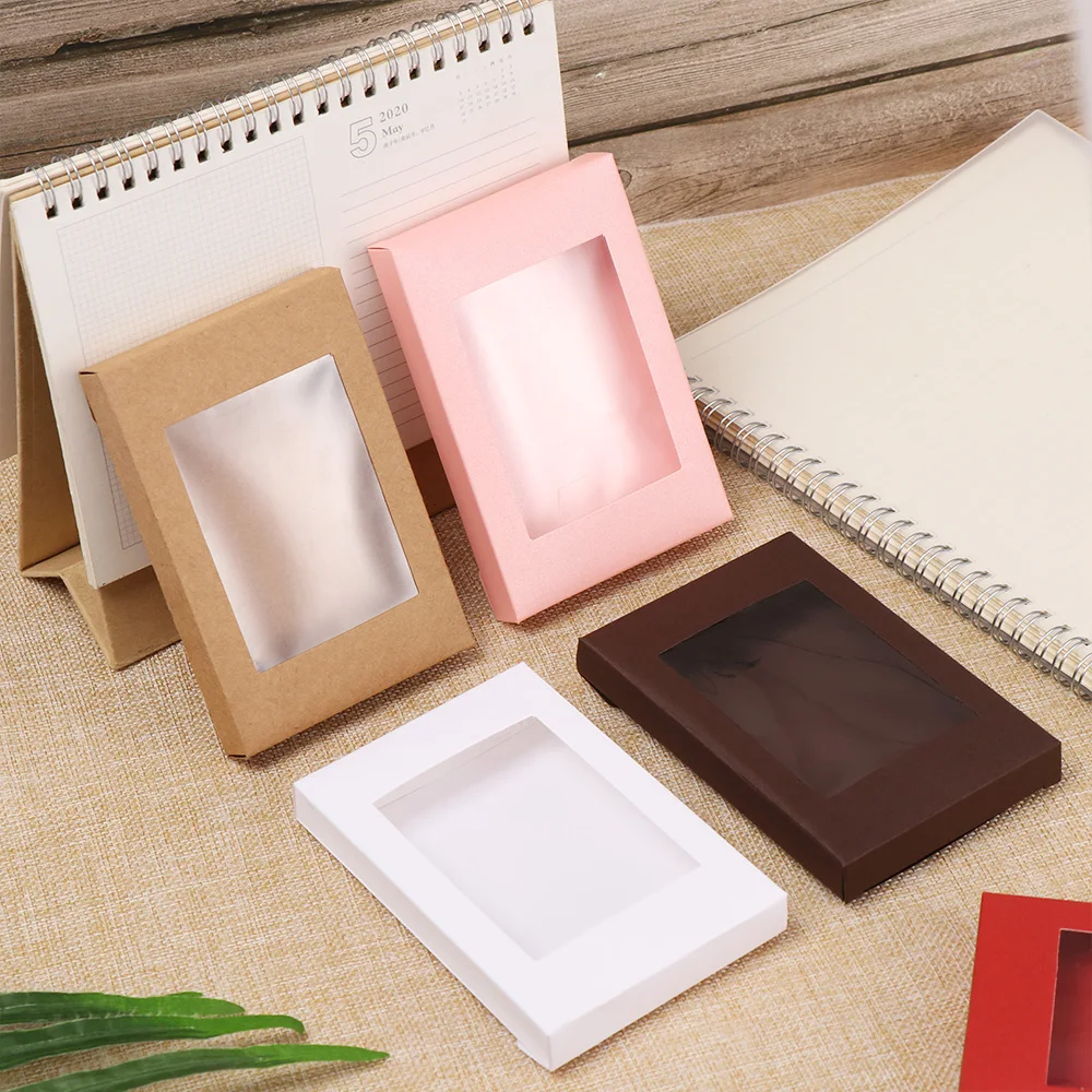 10Pcs Kraft Paper Gift Boxes with Clear PVC Window, Vintage Style Cake Packaging Boxes, Candy Cookie Wrapping Boxes, Muffin Cupcake Pastry Containers, Wedding Birthday Baby Shower Party Favor Supplies 2