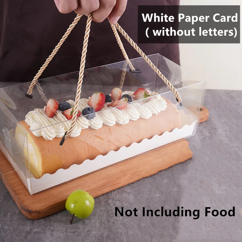 10PCS Transparent Cake Boxes with Handle, Clear Plastic Cupcake Packaging, Portable PET Roll Gift Boxes for Swiss Roll, Desserts, Pastries, Ideal for Packaging, Baking, and Gifting - 图片 11