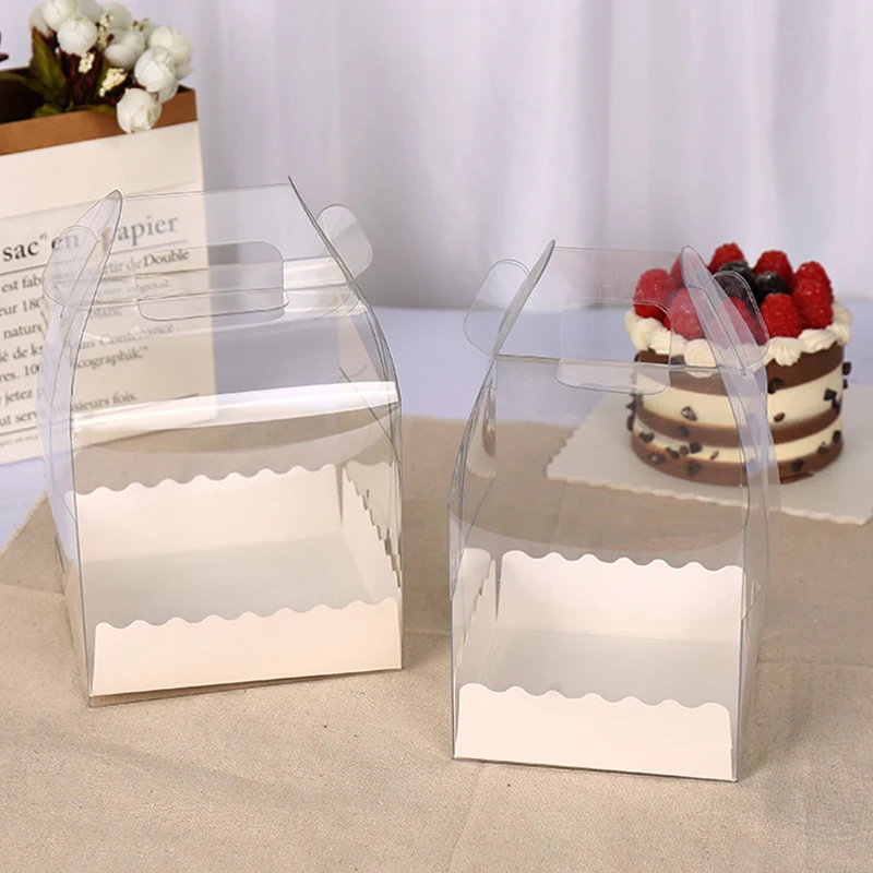 10PCS 3/4/5 Inch Transparent PVC Birthday Cake Packaging Boxes, Gift Boxes for Cake, Pastry, Cupcake Storage, Organizer Case for Home Use, Desserts, Professional Cake Packaging, and Cake Case for Special Occasions 4