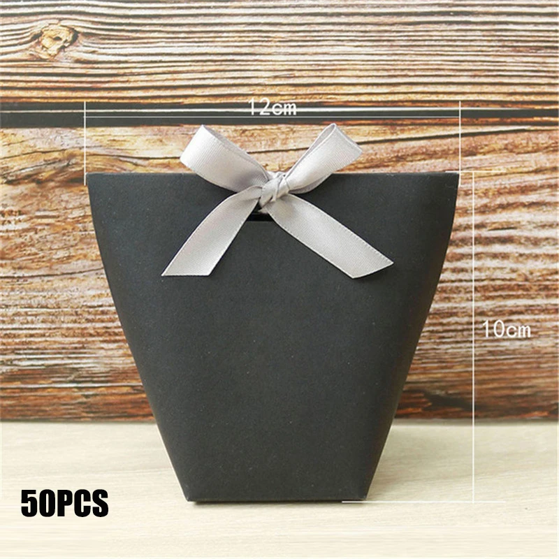 50PCS Black and White Bronzing Paper Candy Bags – Elegant French Merci Gift Boxes with Metallic Finish, Thank You Party Favor Packaging for Wedding, Birthday, Baby Shower, Anniversary, and Holiday Celebrations - 图片 7