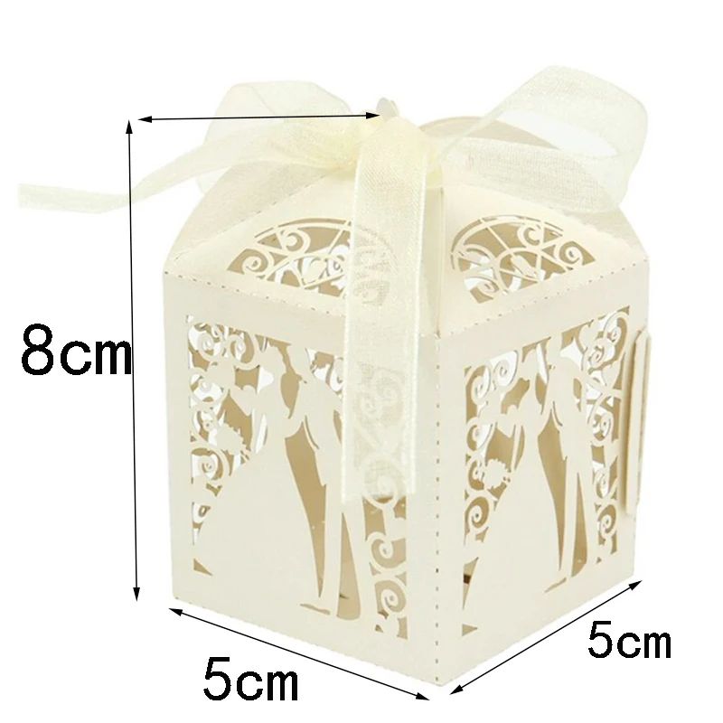 30–50pcs Laser Cut Wedding Candy Gift Boxes – Elegant Paper Packaging for Bride & Groom Favors, Baby Shower Chocolate Boxes, Cookie Holders, Guest Treat Containers for Parties, Events, Banquets