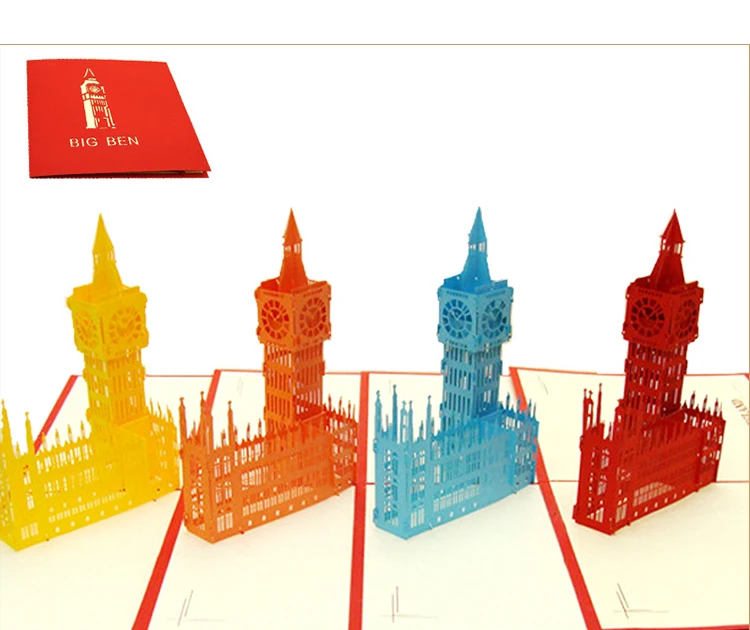 Pop-Up 3D Birthday Card for Boys, Dad & Boyfriend – World Landmark Greeting Card with Famous Tourist Attractions, Creative Pop-Up Design, Unique Keepsake, Business Invitation & Gift Idea for Travel Lovers