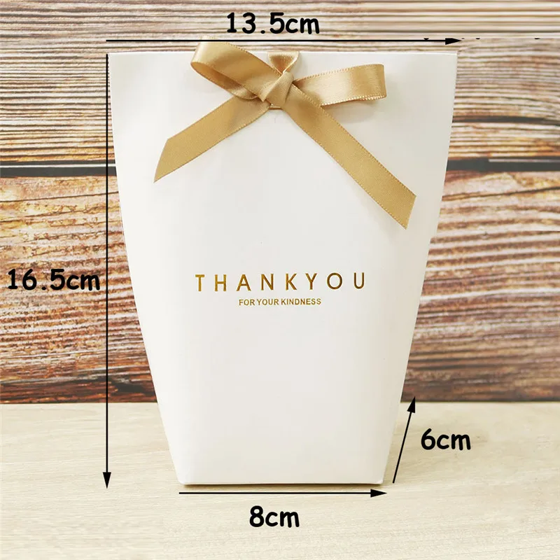 50PCS Black and White Bronzing Paper Candy Bags – Elegant French Merci Gift Boxes with Metallic Finish, Thank You Party Favor Packaging for Wedding, Birthday, Baby Shower, Anniversary, and Holiday Celebrations - 图片 2