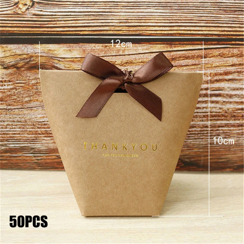 50PCS Black and White Bronzing Paper Candy Bags – Elegant French Merci Gift Boxes with Metallic Finish, Thank You Party Favor Packaging for Wedding, Birthday, Baby Shower, Anniversary, and Holiday Celebrations - 图片 13