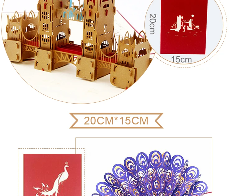 Pop-Up 3D Birthday Card for Boys, Dad & Boyfriend – World Landmark Greeting Card with Famous Tourist Attractions, Creative Pop-Up Design, Unique Keepsake, Business Invitation & Gift Idea for Travel Lovers