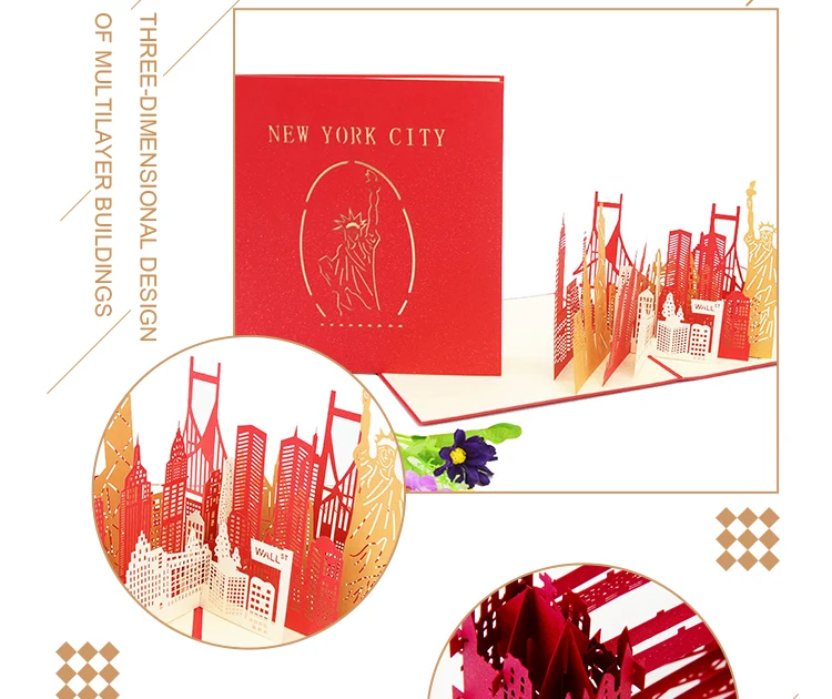 Pop-Up 3D Birthday Card for Boys, Dad & Boyfriend – World Landmark Greeting Card with Famous Tourist Attractions, Creative Pop-Up Design, Unique Keepsake, Business Invitation & Gift Idea for Travel Lovers