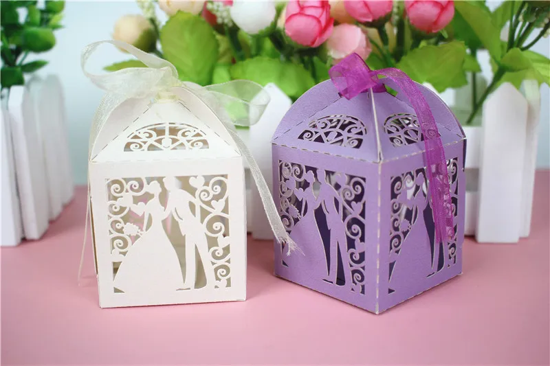 30–50pcs Laser Cut Wedding Candy Gift Boxes – Elegant Paper Packaging for Bride & Groom Favors, Baby Shower Chocolate Boxes, Cookie Holders, Guest Treat Containers for Parties, Events, Banquets