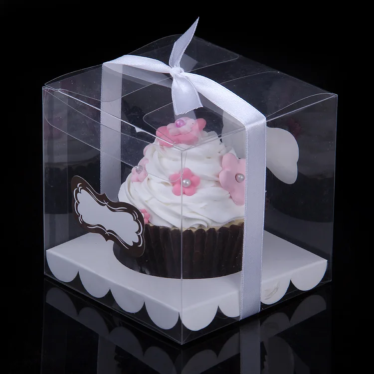 12Pcs Gold and Silver Clear Plastic Cupcake Packaging Boxes, Cake Favor Containers, Transparent Wedding Party Cupcake Boxes, Gift Boxes for Birthday, Party, Event, and Bakery Supplies - 图片 8