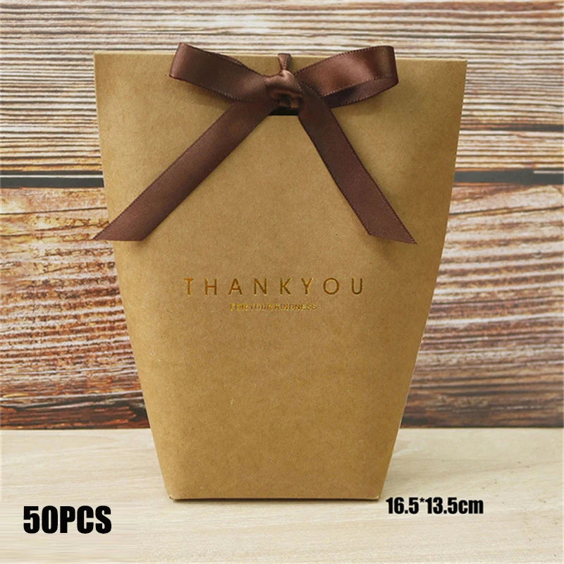 50PCS Black and White Bronzing Paper Candy Bags – Elegant French Merci Gift Boxes with Metallic Finish, Thank You Party Favor Packaging for Wedding, Birthday, Baby Shower, Anniversary, and Holiday Celebrations - 图片 22