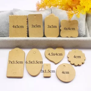 50 TAG + 10M STRING White/Black/Kraft Paper Multiple Shapes Blank Small Tags for Gift Packaging, Party Favors, DIY Craft Accessories, and Labeling, Customizable Tags for Weddings, Holidays, and Events