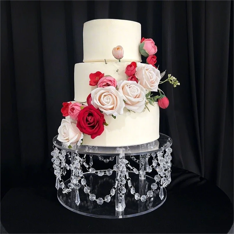 3 Pieces Luxury Transparent Dessert Cake Stand Set Tall Cake Tray Wedding Birthday Party Decoration Elegant Dessert Table Display for Wedding Events and Special Occasions 3