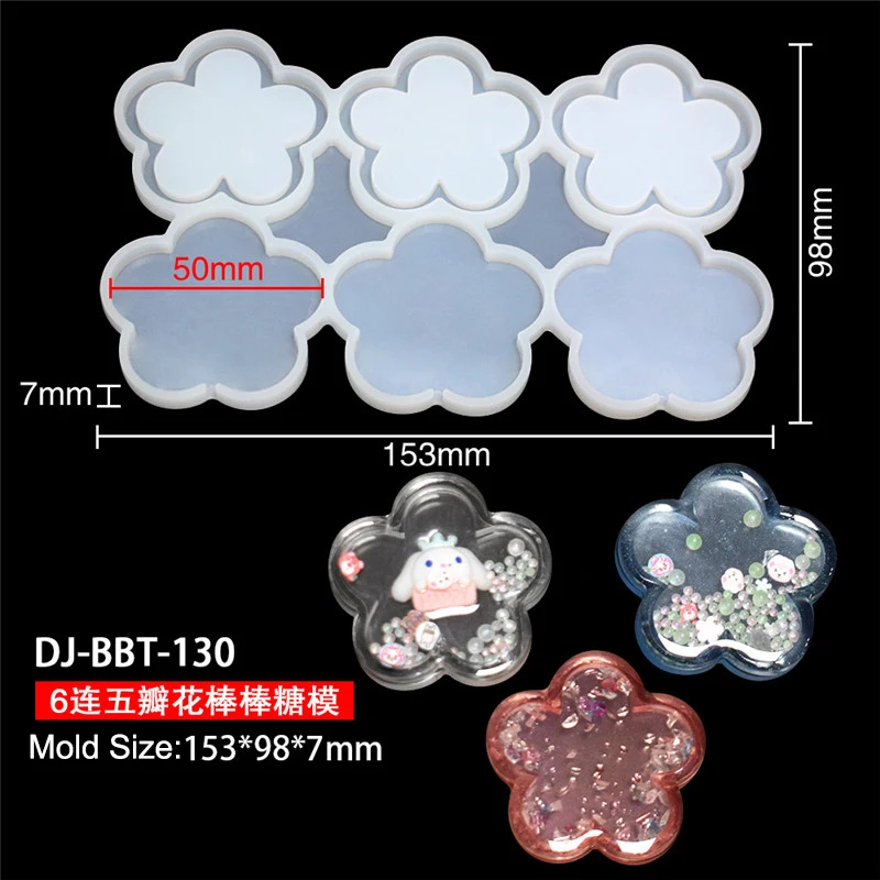 Leaf Flower Heart Bear Shape Silicone Lollipop Mold Round Chocolate Candy Cheese Baking Mould Fondant Cake Decorating Tools Dessert Cupcake Topper Tray Kitchen Pastry DIY Baking Accessories 10