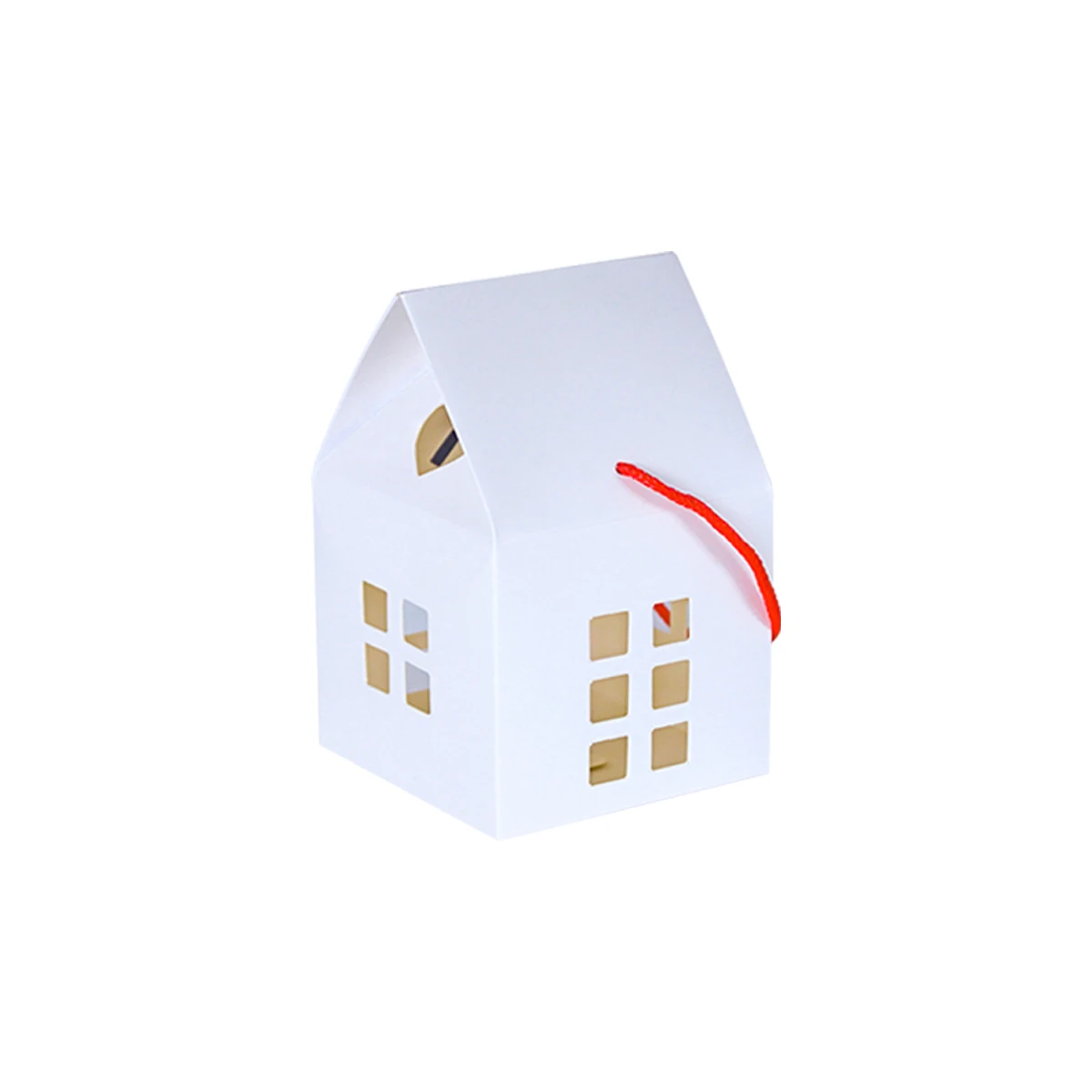 5/10PCS Christmas House Shape Candy Boxes – Kraft Paper Gift Wrapping Boxes for Cookies, Chocolates, Treats, Holiday Packaging Bags, Xmas Party Supplies, New Year Decorations and Gift Packaging