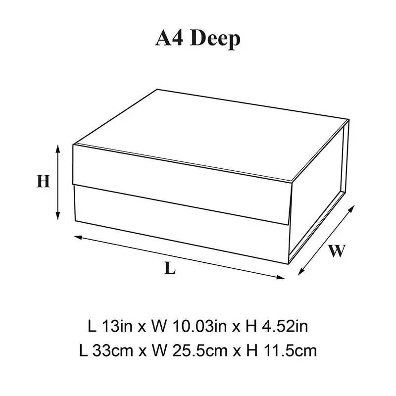 33x25.5x11.5cm and 31.4x24.5x11.1cm Luxury Rigid Magnetic Closure Gift Boxes, Popular Deep A4 Size, Black and White Collapsible Cardboard Packaging for Jewelry, Keepsakes, Wedding, Birthday, Holiday Presents - 图片 5