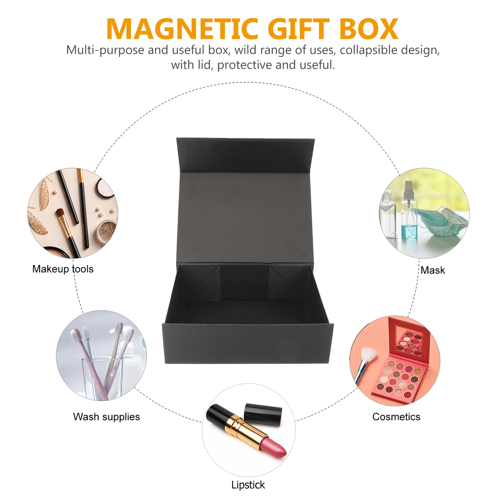 Magnetic Gift Box with Lid, Foldable Storage Container, Luxury Collapsible Cardboard Packaging Box for Jewelry, Clothes, Bridesmaid Proposal, Birthday, Wedding, Anniversary, Holiday Present Wrapping - 图片 3
