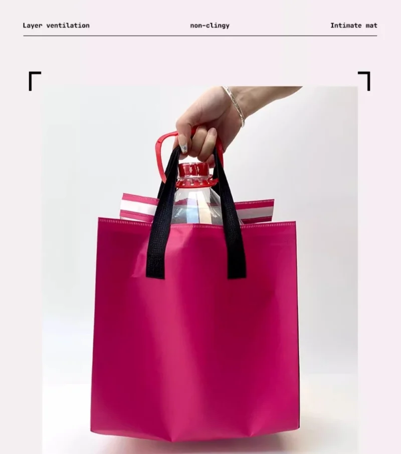 10pcs Green Insulated Tote Bags Non Woven Fabric Reusable Shopping Bags for Food Delivery Hot and Cold Storage, Cake and Baking Packaging, Lunch Grocery Carrier Eco Friendly Storage Pouches 7