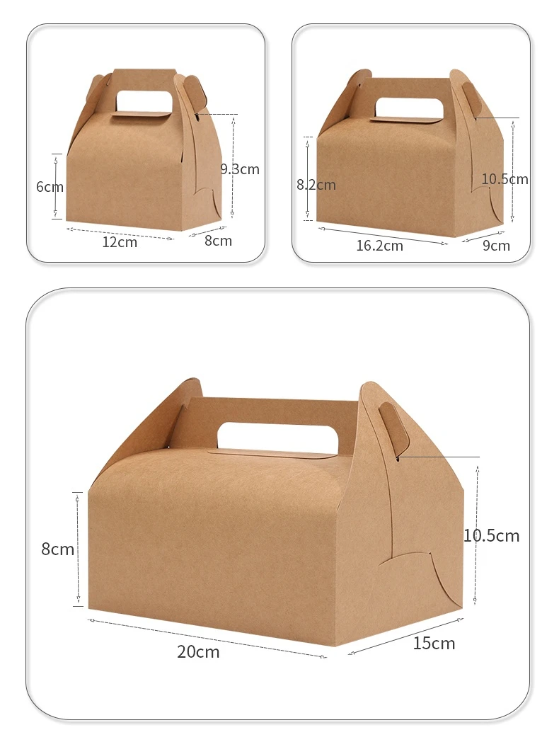 10Pcs Cardboard Gift Cake Boxes Pink Green Dessert Packaging Boxes with Handle, Portable Pastry Cookie Muffin Cupcake Container for Wedding Birthday Baby Shower Party Supplies 3