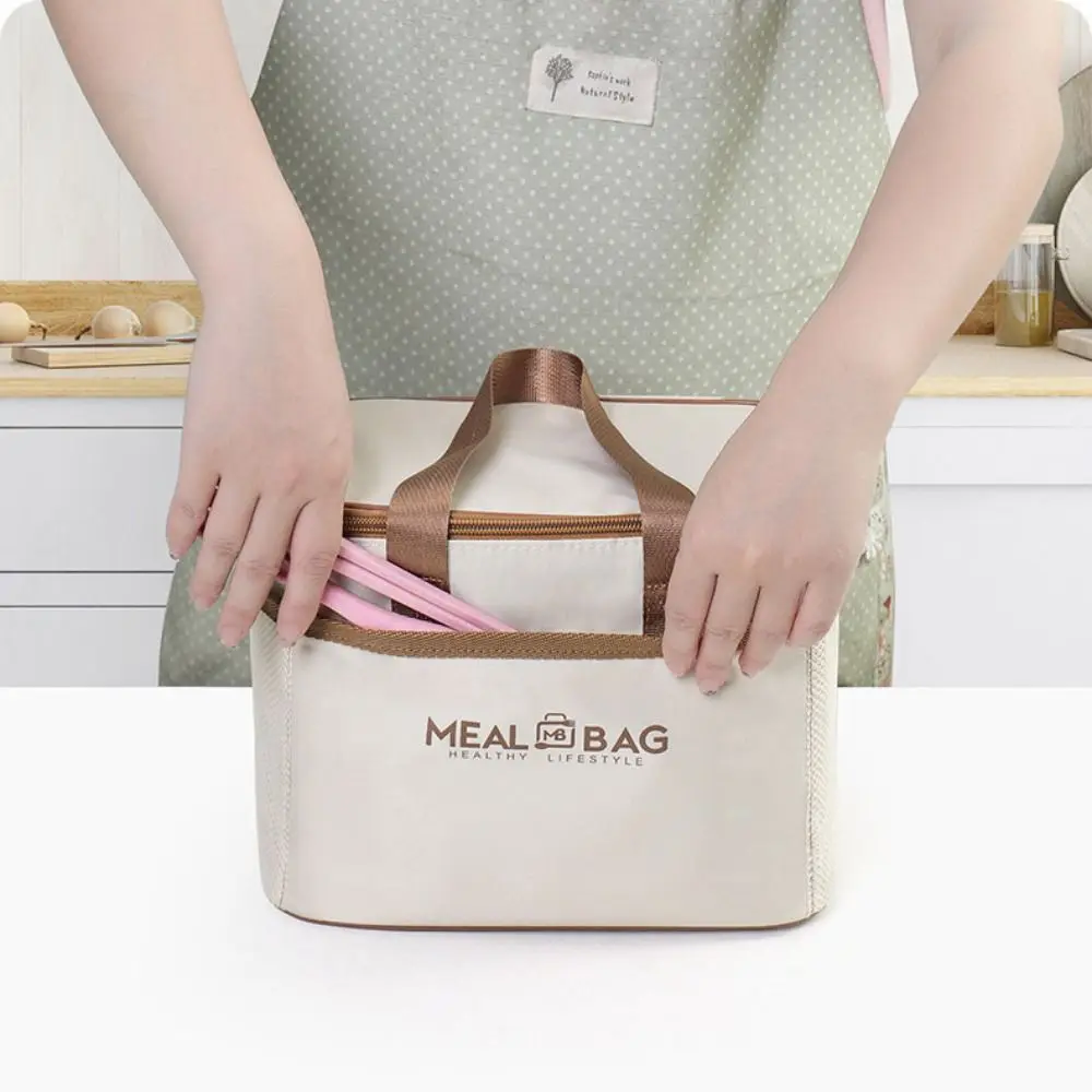 New Aluminum Foil Lunch Box Storage Bag, Oxford Thickened Insulated Thermal Bag with Large Capacity, Portable Food Cooler Tote, Ice Pack Compatible, Ideal for Women, Travel, Office, School