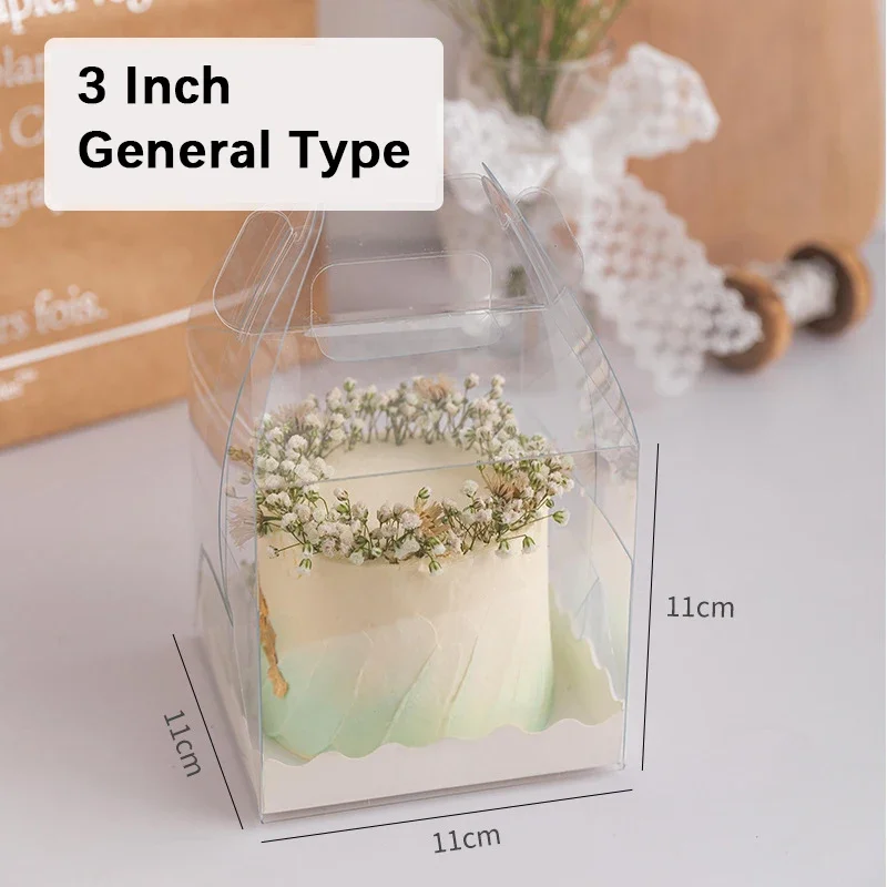 10PCS 3/4/5 Inch Transparent PVC Birthday Cake Packaging Boxes, Gift Boxes for Cake, Pastry, Cupcake Storage, Organizer Case for Home Use, Desserts, Professional Cake Packaging, and Cake Case for Special Occasions - 图片 7