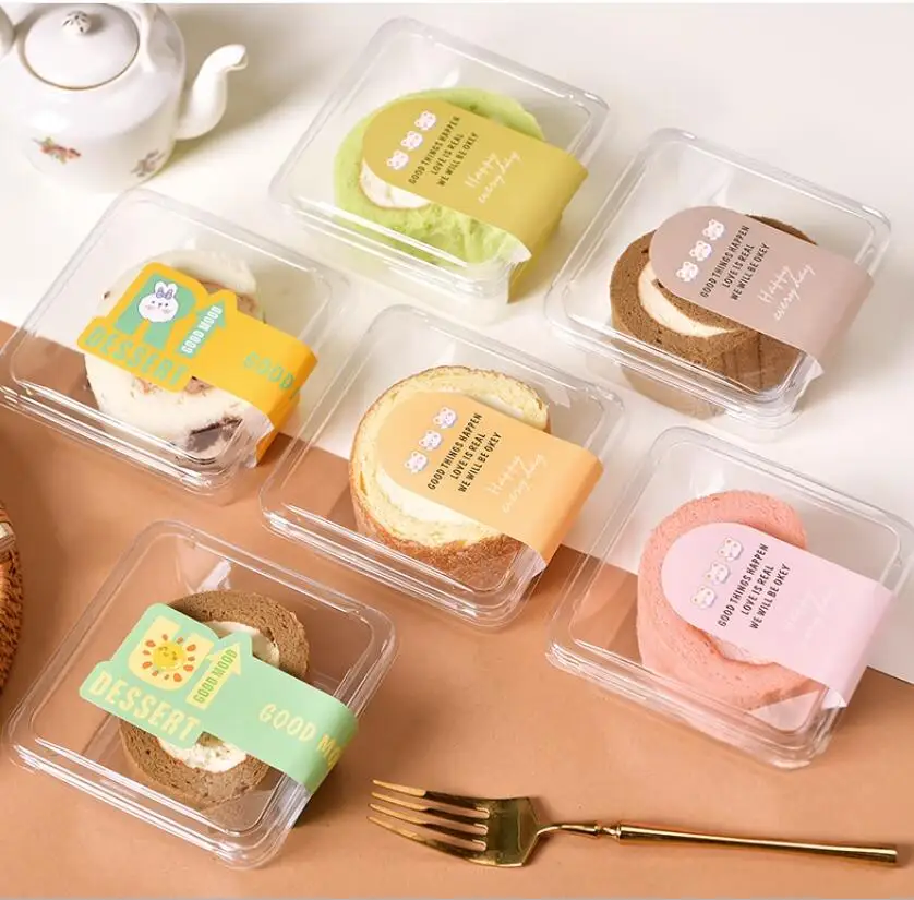 50Pcs Transparent Square Cake Packaging Boxes, Swiss Dessert Mousse Containers, Clear Plastic Cupcake and Pastry Holders, Food-Safe Dessert Boxes for Weddings, Birthdays, Parties, and Bakery Supplies