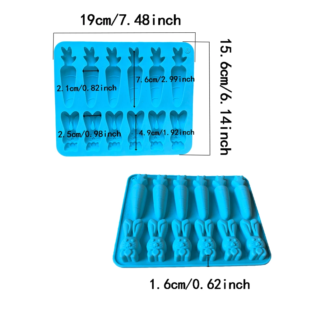 1pc Creative 12-Hole Radish and Rabbit Shaped Silicone Mold for 3D Chocolate, Pudding, Cookies, Candy, and DIY Non-Stick Baking, Flexible Food-Grade Mold for Home Baking, Party Treats, Dessert Decoration 1pc Creative 12-Hole Radish and Rabbit Shaped Silicone Mold for 3D Chocolate, Pudding, Cookies, Candy, and DIY Non-Stick Baking, Flexible Food-Grade Mold for Home Baking, Party Treats, Dessert Decoration