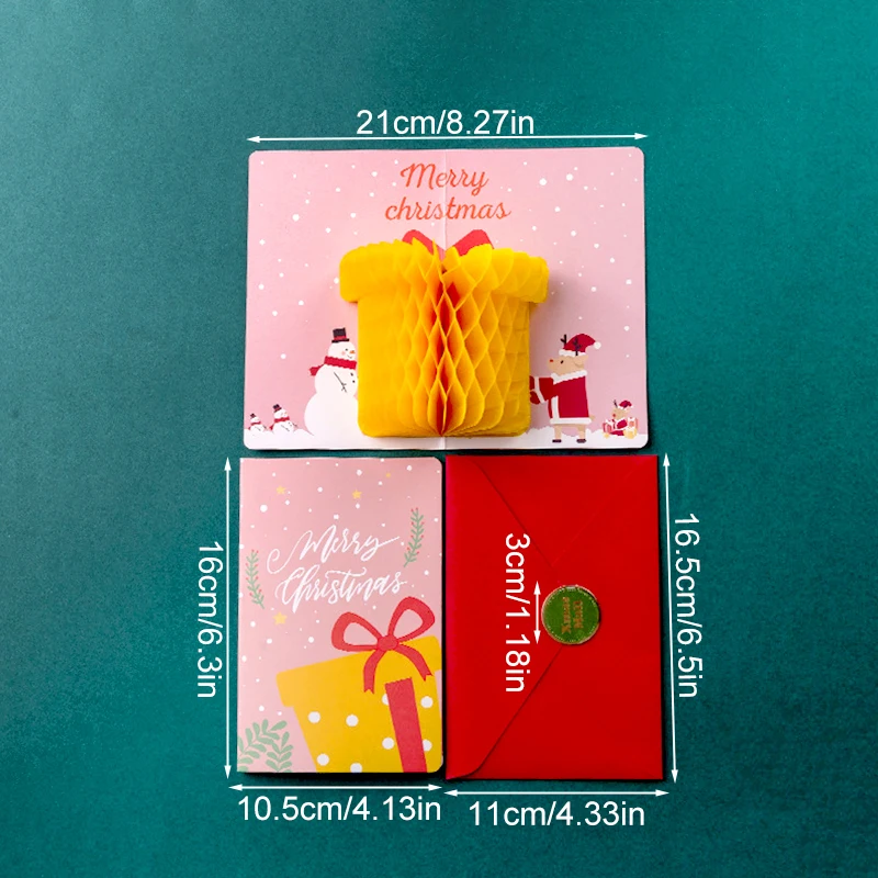 3D Pop-Up Christmas Greeting Cards with Santa Claus Design – Merry Xmas and Happy New Year Holiday Postcards, Unique Pop-Up Gift Cards for Family, Friends, Kids, Party Invitations, and Seasonal Celebrations