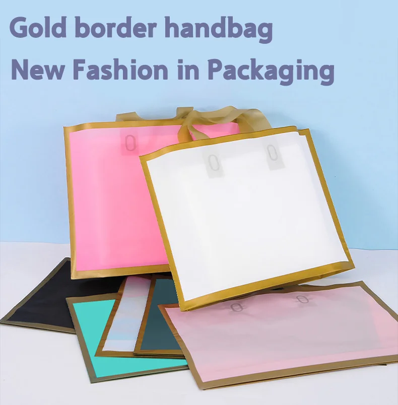 Phnom Penh Frosted Plastic Shopping Bag with Handles | Custom Logo Printed Gift Packaging Bag for Mall, Wedding, or Party | Elegant Reusable Product Packaging Bags for Events