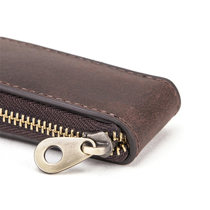 Travel Watch Organizer | Soft Cow Leather Watch Box 1-Slot Luxury Zipper Pouch, Portable Travel Watch Organizer Bag, Genuine Leather Protective Case for Men and Women, Elegant Compact Watch Packaging Bag for Storage and Gift - 图片 6