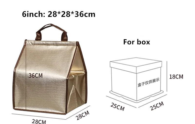 Custom Golden Thermal Insulated Cooler Bag for Cake & Chicken, Reusable Lunch Picnic Tote with Zipper, Food Storage Grocery Shopping Bag, Portable, Keep Fresh, Water-Resistant, Eco-Friendly Carrier 5