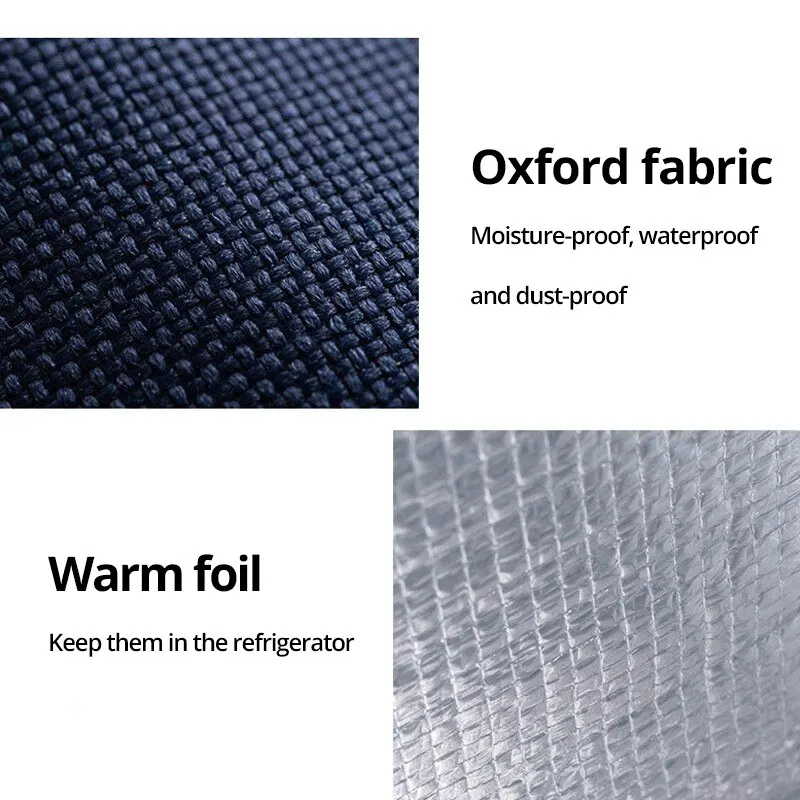 1pc Blue Grey Pink Portable Insulated Lunch Bag with Aluminum Foil Lining, Waterproof Food Storage Tote for Rice, Snacks, Picnic, Travel, Office, School, Reusable Thermal Lunch Box Carrier - 图片 5