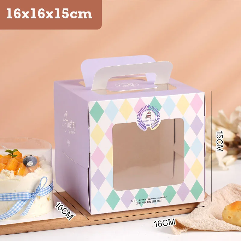 10Pcs Portable Handle Cake Boxes with Clear Window, Cupcake Pastry Cookie Dessert Packaging Boxes, Foldable Birthday Party Wedding Baby Shower Bakery Gift Containers 7