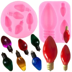 3D Light Bulb Silicone Mold – DIY Chocolate, Fondant, Candy, Cupcake, Resin, Soap, Polymer Clay Mould for Cake Decorating, Baking, Sugarcraft, Party Desserts, and Creative DIY Crafts