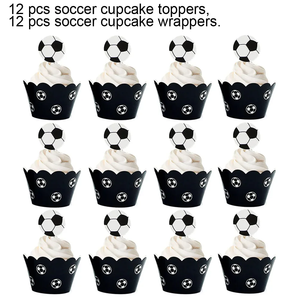 Soccer Mini Cupcake Liners, Football-Themed Mini Baking Cups, Cupcake Wrappers for Sports Parties, Soccer Birthday Party Decorations, Baby Shower Desserts, Themed Cupcake Holders and Baking Accessories - 图片 3