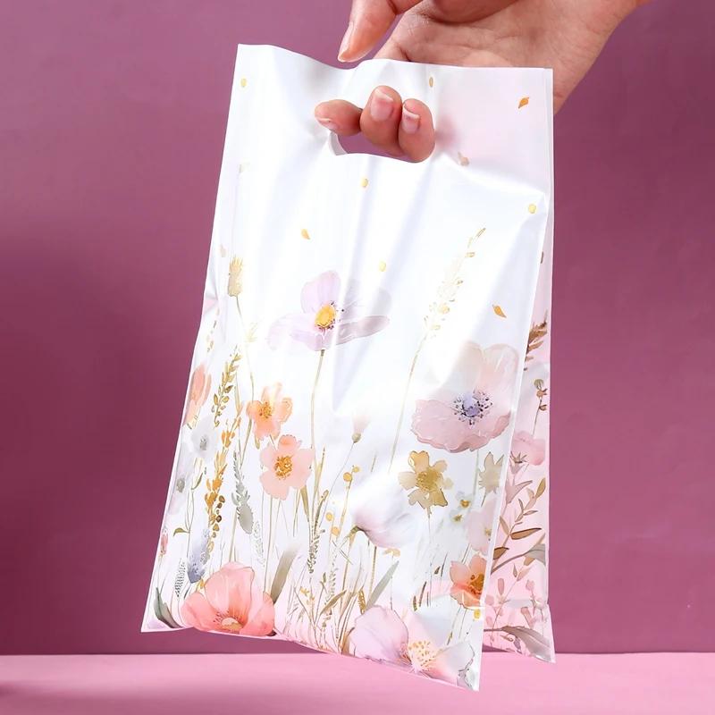 10/25/50pcs Wildflower Themed Handbag Candy Bags, Spring Floral Birthday Party Gift Packaging Bags for Baby Shower, Wedding, and Girl Party Supplies 1