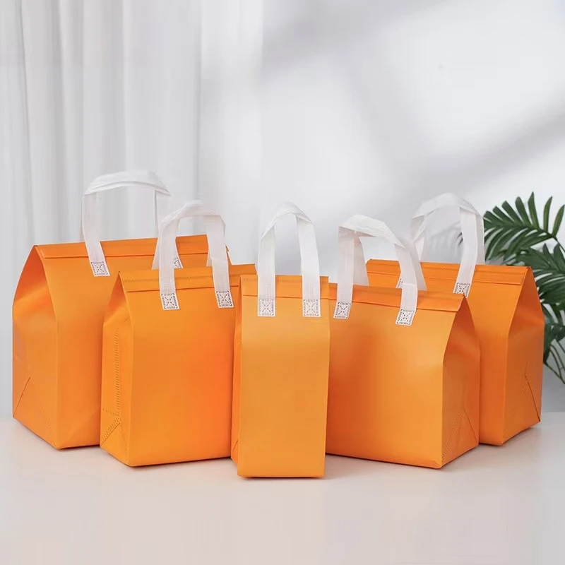 Non-Woven Tote Bag with Custom Logo, Portable Food and Drink Carrier, Insulated Lunch Bag for Cakes and Meals, Thermal Delivery Pouch to Keep Food Hot or Cold, Reusable Takeaway Bag with Handle - 图片 11