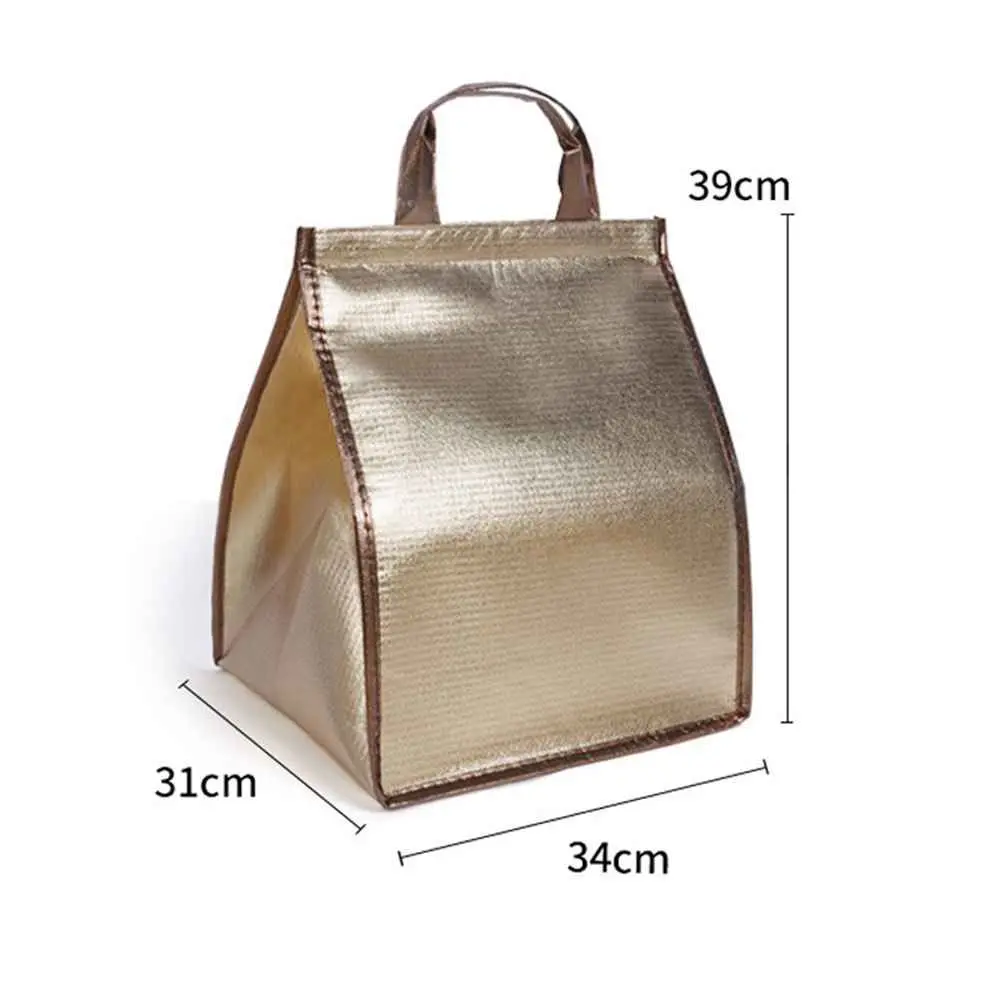 Foldable Large Cooler Bag, Portable Insulated Food and Cake Carrier, Aluminum Foil Thermal Box, Waterproof Lunch Bag with Ice Pack, Reusable Delivery Tote for Meals, Picnic, and Travel - 图片 10