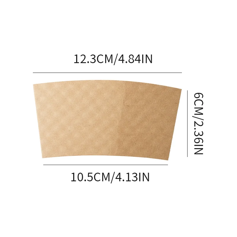 50/100Pcs Brown Coffee Cup Sleeves Kraft Corrugated Paper Heat Insulation Cardboard Holder Disposable Cup Covers for Hot Drinks Tea Coffee Beverage Shop Takeaway Party Accessories - 图片 6