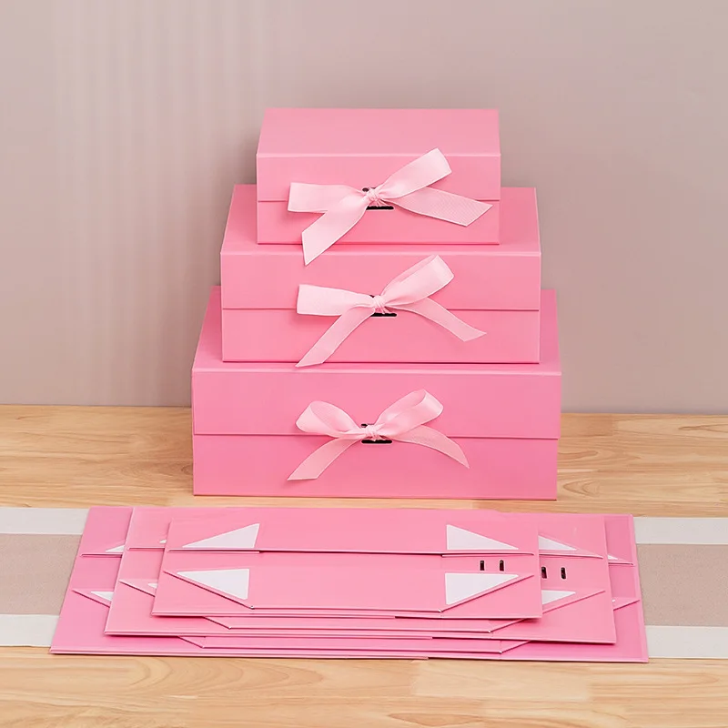 Cardboard White Black Gift Package Box Large Corrugated 3-Layer Magnetic Closure Folding Box Luxury Blank Carton for Packaging Wedding Party Favors, Birthday, Anniversary, Bridesmaid, Groomsman Gifts - 图片 11