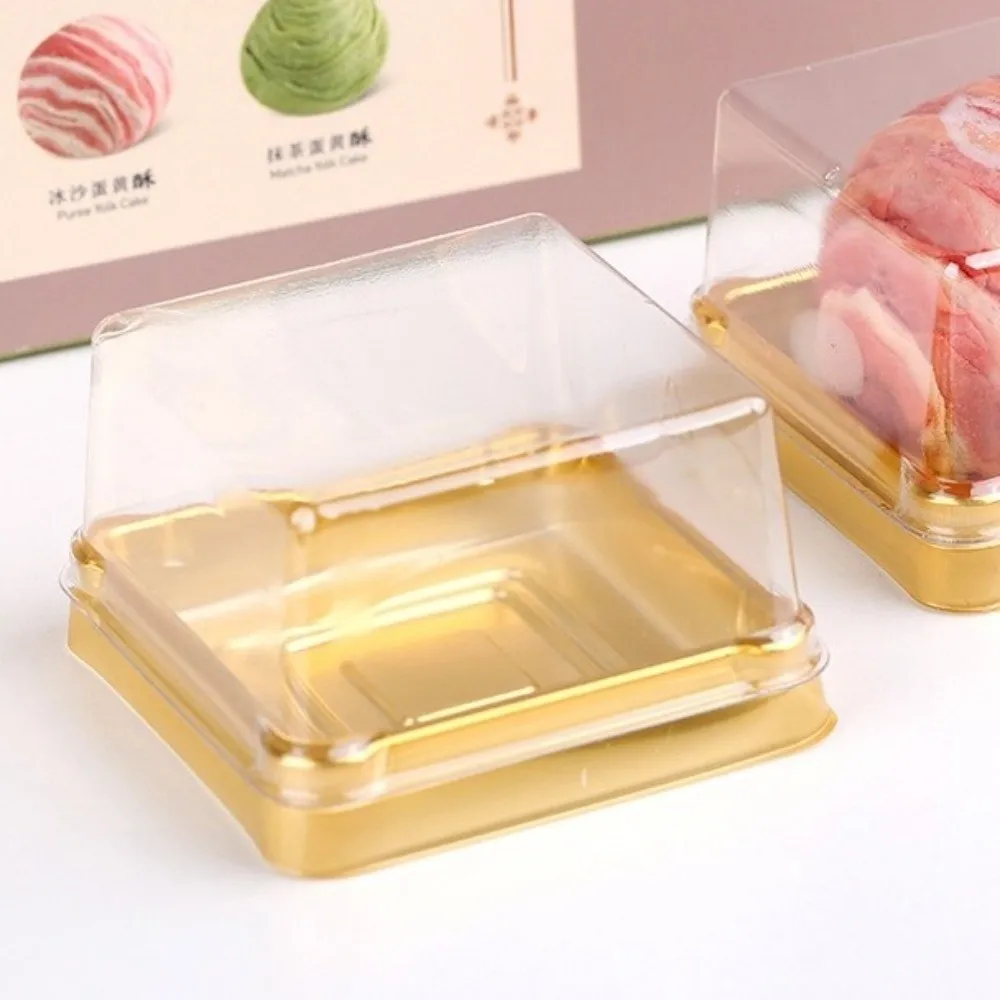 50Pcs Moon Cake Boxes, Square Plastic Cupcake and Muffin Containers, Transparent Pastry Display Boxes, 50/80/100g Clear Dessert Packaging Holders for Wedding, Birthday, Party, and Bakery Supplies
