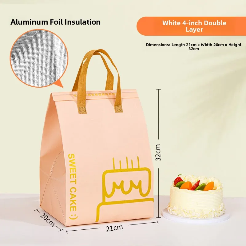 Large Capacity Aluminum Foil Insulated Bag, Disposable Thermal Cake Preservation Pouch, Heat Retention Food Storage Container, Fresh-Keeping Box for Birthday Cakes, Pastries, Catering, Delivery - 图片 36