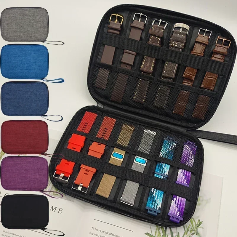 Travel WatchStrap Organizer | Multifunction Travel Carrying Bag for Watch Strap Storage, Portable Waterproof Pouch Case for Data Cable, Smartwatch Band Organizer Box Made of 300D Oxford Fabric - 图片 2