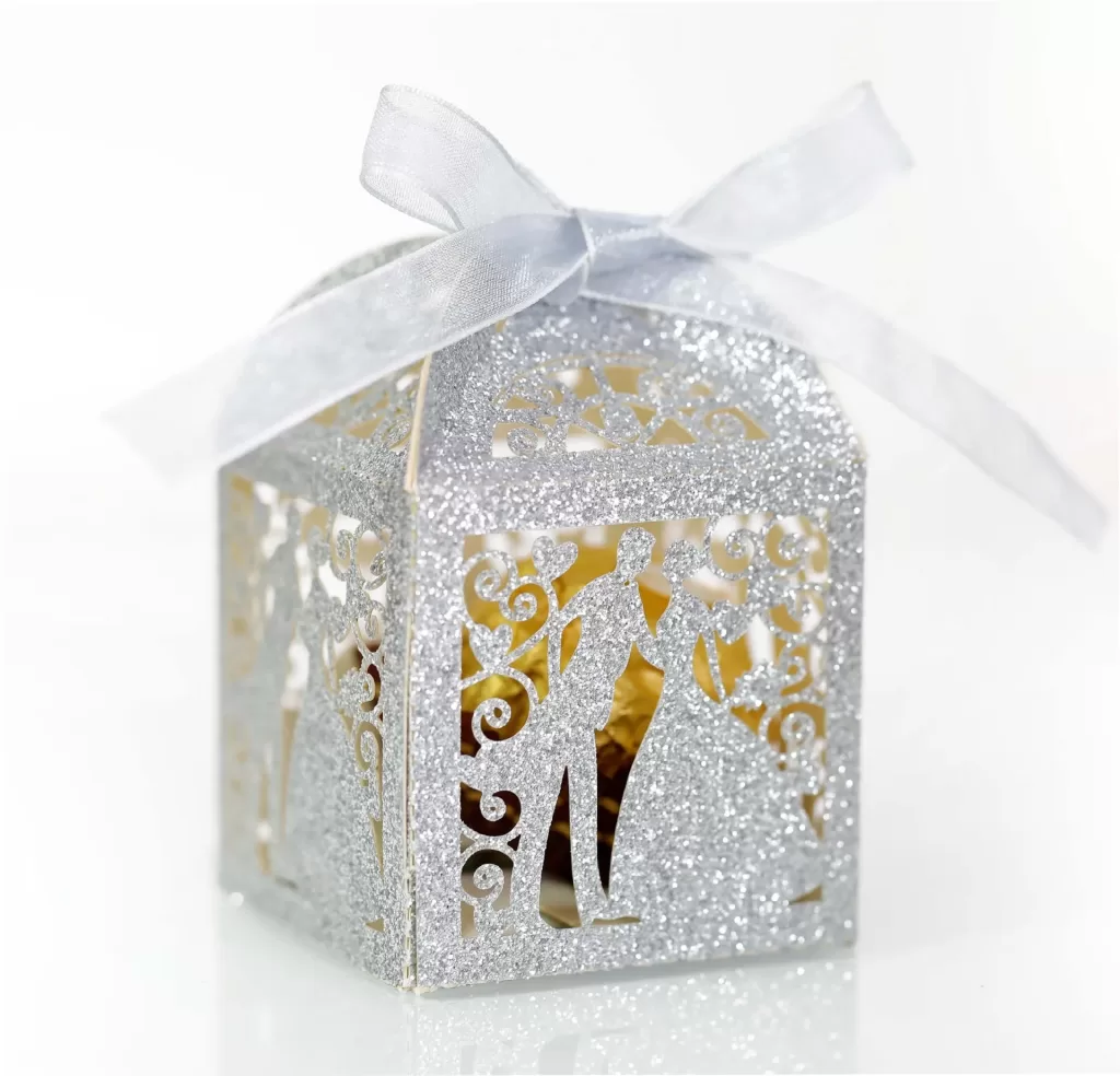 50/100/200 Pcs Glitter Paper Candy Boxes for Wedding Valentine's Day - Bride Groom Part... - SKU CCB01310 - UGI Packaging