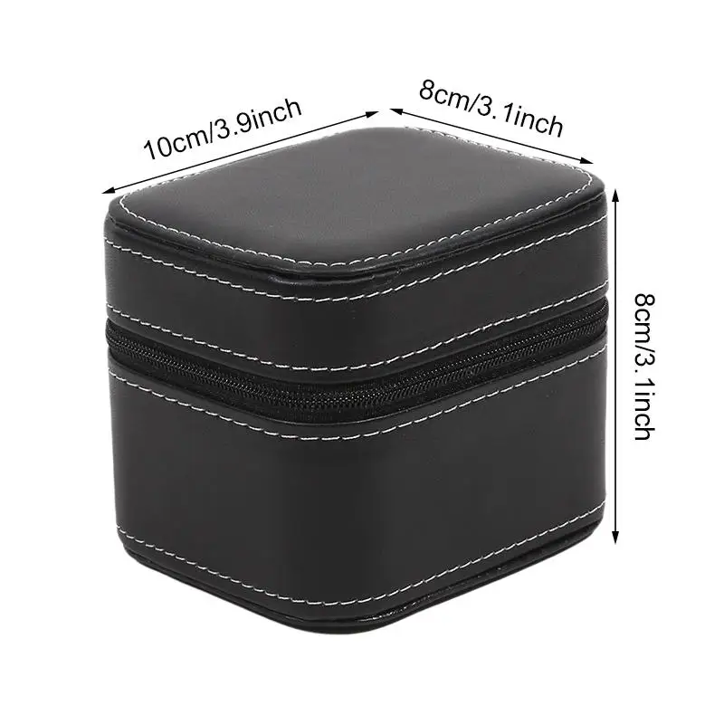 Travel Watch Case ⌚ Single Watch Case – Leather Watch Travel Case with Removable Cushion – Portable Square Jewelry Storage Organizer Box for Wristwatch and Smartwatch Protection